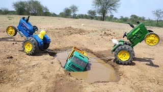 Tata Dump Truck Accidents Big Pit  Pulling Out John Deere And Ford Tractor | Scania Truck | CS Toy