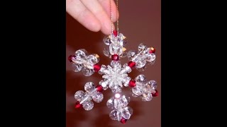 DIY~Make A Beautiful and Easy Beaded Snowflake Ornament!
