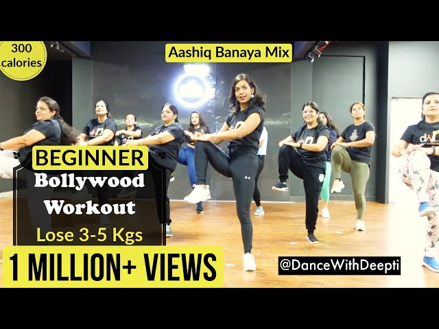 30mins Daily - Beginner Bollywood Dance Workout |  Lose weight 3-5kgs | Aashiq Banaya Mix class=