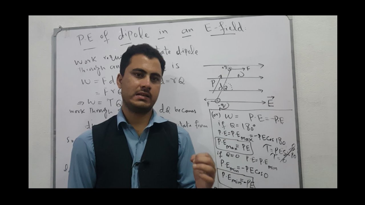 Potential energy of a dipole in uniform electric field and condition ...