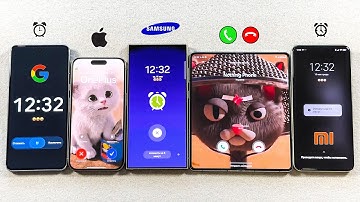 Pixel 8 Pro + iPhone 15 Pro + Samsung S24U + Z Fold 5 + Xiaomi 14U Alarm, WhatsApp, Incoming Call