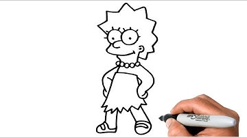 How to DRAW LISA SIMPSON EASY Step by Step