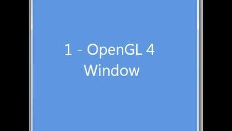 Swiftless Tutorials: 1 - OpenGL 4 - Window