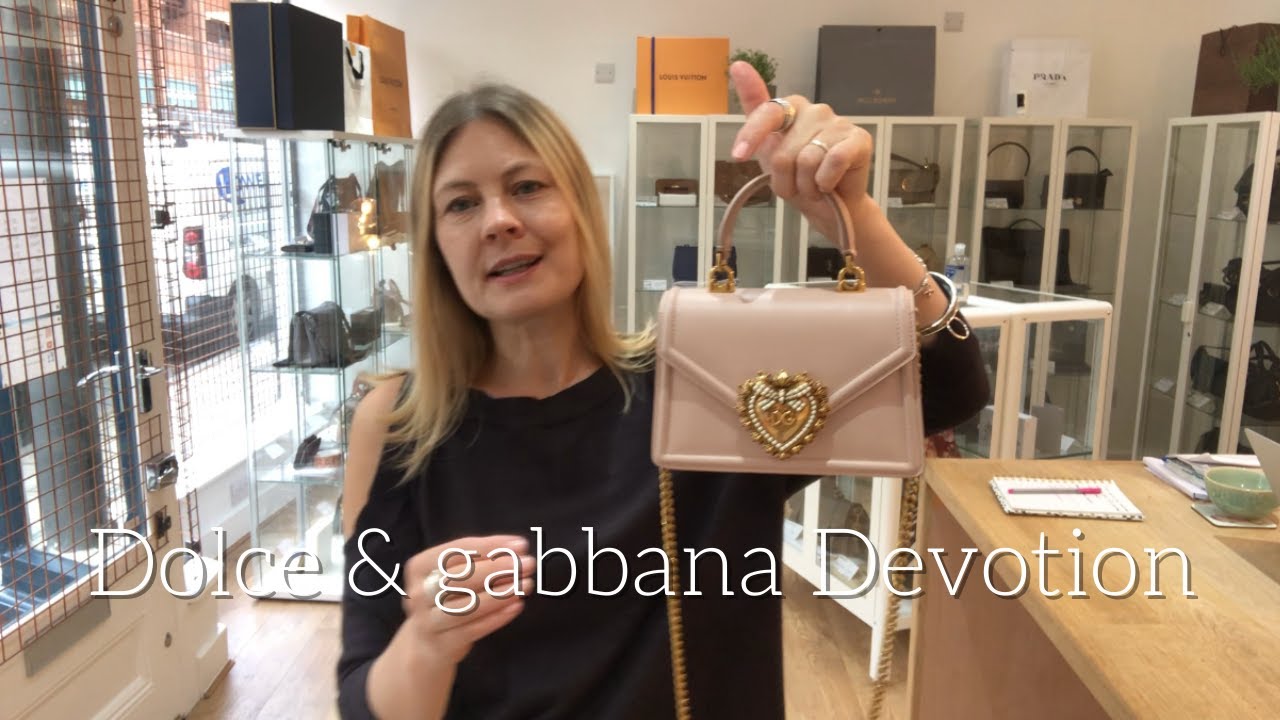 Dolce & Gabbana Devotion Mini Metallic Leather Top-Handle Bag