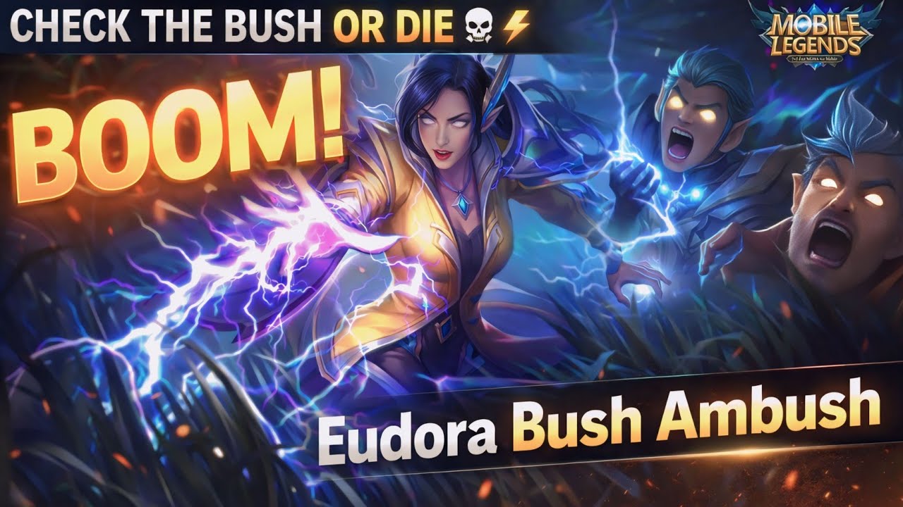 “Eudora Bush Ambush Gameplay – Sudden Disappear, Lightning BOOM, Hayabusa Panic | Mobile Legends”