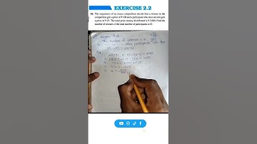 class 8 math ex 2.2||Q.16||linear equation in one variable||#shorts #viral #video