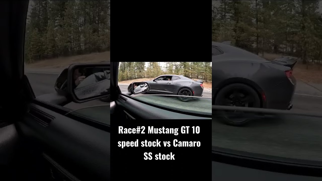 Mustang GT 10 Speed Vs 2017 Camaro SS Both Stock 