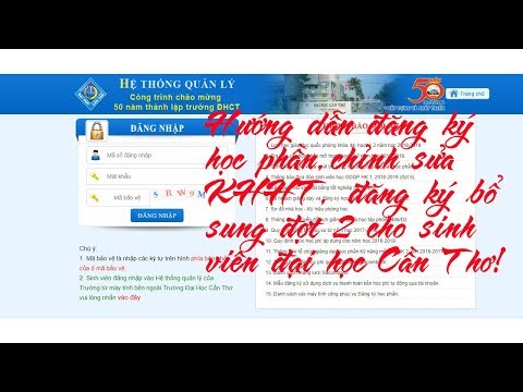 Video Hướng dẫn | Đăng ký học phần đại học Cần Thơ, cách lựa... - YouTube