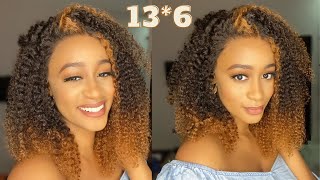 SIS YOU NEED THIS WIG! NATURAL KINKY CURLY 13*6 LACE FRONT WIG! PREBLEACHED! Glueless| HergivenHair