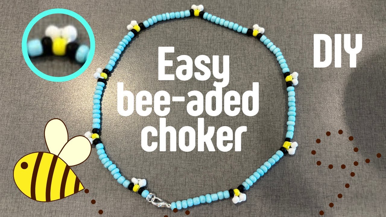 How to make a Beaded Bee Choker or bracelet - easy beading tutorial to ...