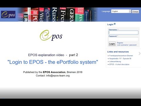 2 Login to EPOS  - the ePortfolio system