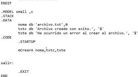 Vídeo #19: Crear una archivo con MASM
