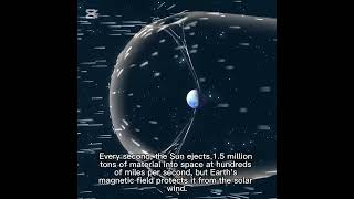 Earth's magnetic field protects from the solar wind. #earthmagneticfield #solarwind #magnetic