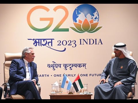 Reunión bilateral con el presidente de Emiratos Árabes Unidos, Jeque Mohamed bin Zayed Al Nahyan.