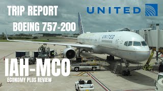 United's B757-200 Economy Plus Experience | Houston to Orlando