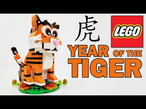 YouTube thumbnail: LEGO Seasonal Review: Year Of The Tiger (2022 GWP 40491) Super Cute!