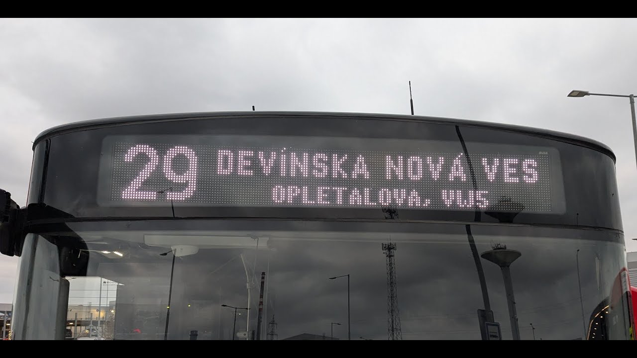 29 | Malá scéna → Opletalova, VW5 a ⮌ 11/24 (striedavo jednosmerná premávka na Devínskej)