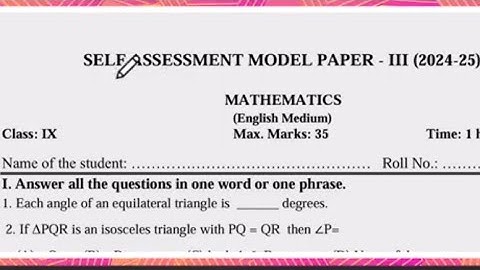 9th class maths Fa3 💯imp question paper  2025|Ap 9th maths real💯imp self assessment 3  paper 2025