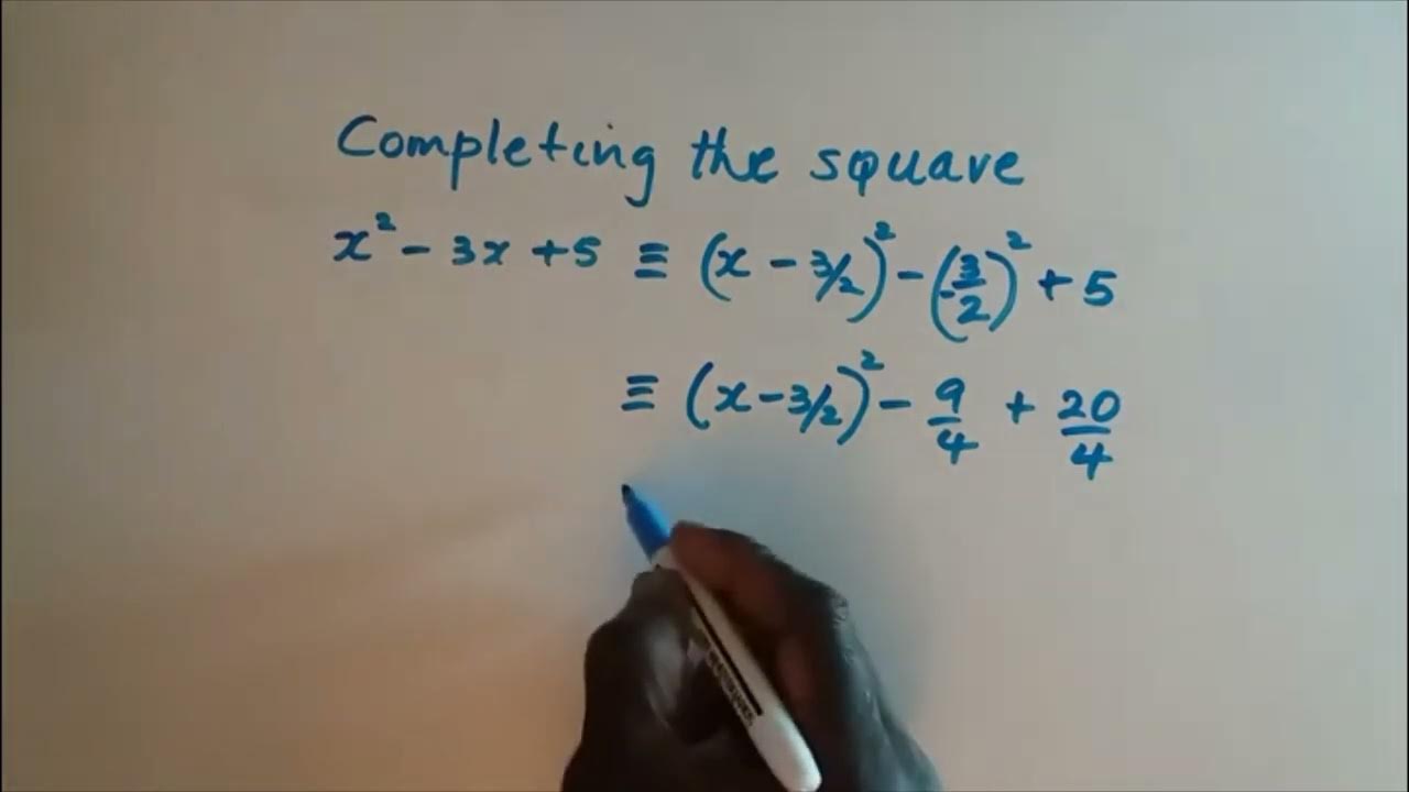 Completing the square - a harder example - YouTube