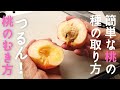 つるん！桃のむき方／簡単な桃の種の取り方【ばあちゃんの料理vlog】