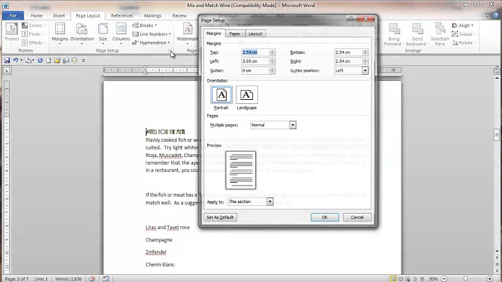Section Breaks in Microsoft Word 2010