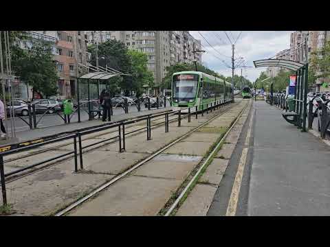 Bucharest tram 3883 arriving on the street on 22/05/26