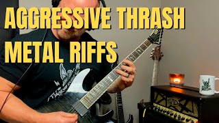 Aggressive Thrash Metal Riffs (Advanced Lesson with Backing Tracks)