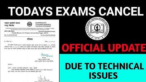 Todays  All Exam Cancelled | RTMNU Official Update | Nagpur University Exams Cancel |