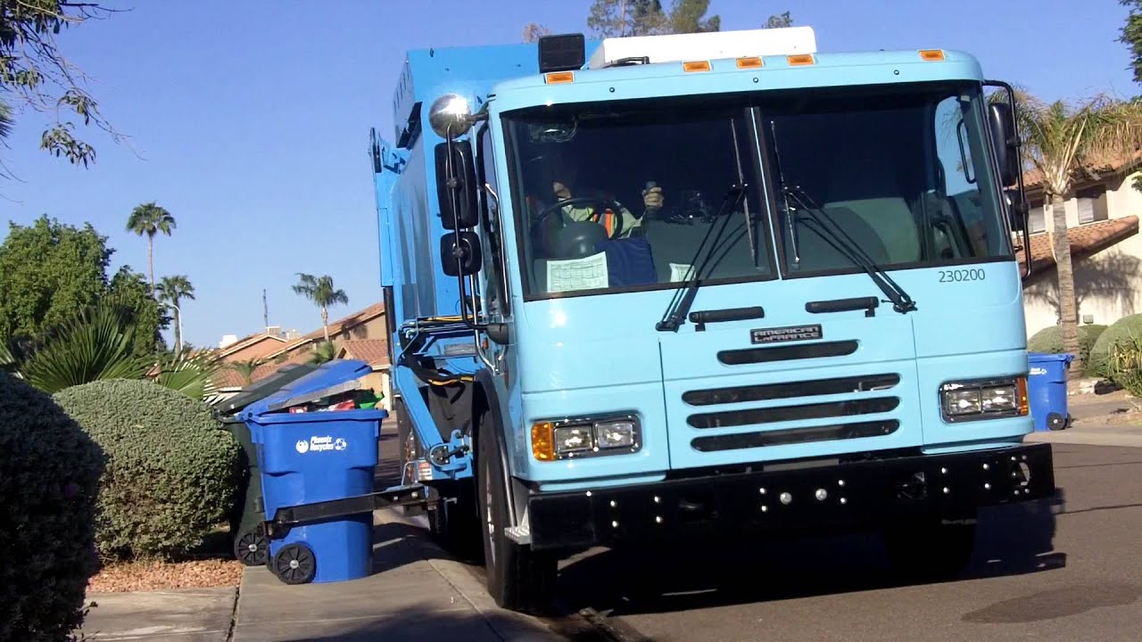 City of Phoenix ⇨ Blue Scorpion ASL Recycling Truck - YouTube
