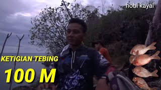 Spot ketigian 100 m!! mancing ikan kakap merah || mancing pinggiran