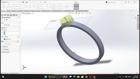 GOLDEN RING  DESIGN | SOLIDWORKS 2025 USING REVOLVE BOSS BASE | EXTRUDE COMMAND |