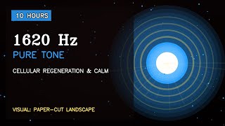 1620 Hz Pure Tone - 10 Hours - Dark 3D Screen - Cellular Regeneration & Calm