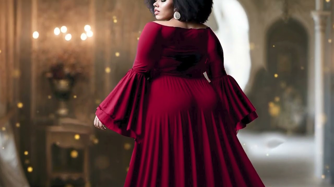 Made-to-measure Idia Plus Size Evening Gown (Deep Red or Royal Blue)