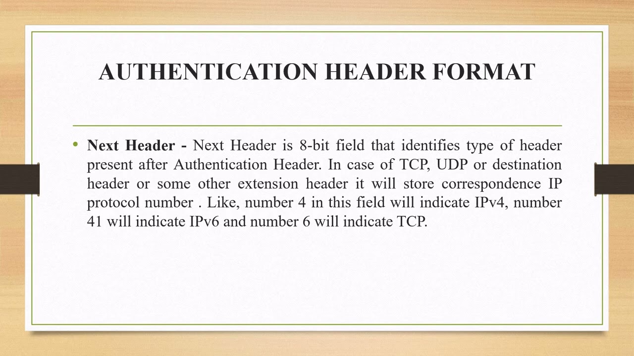 Authentication Header (AH )Protocol