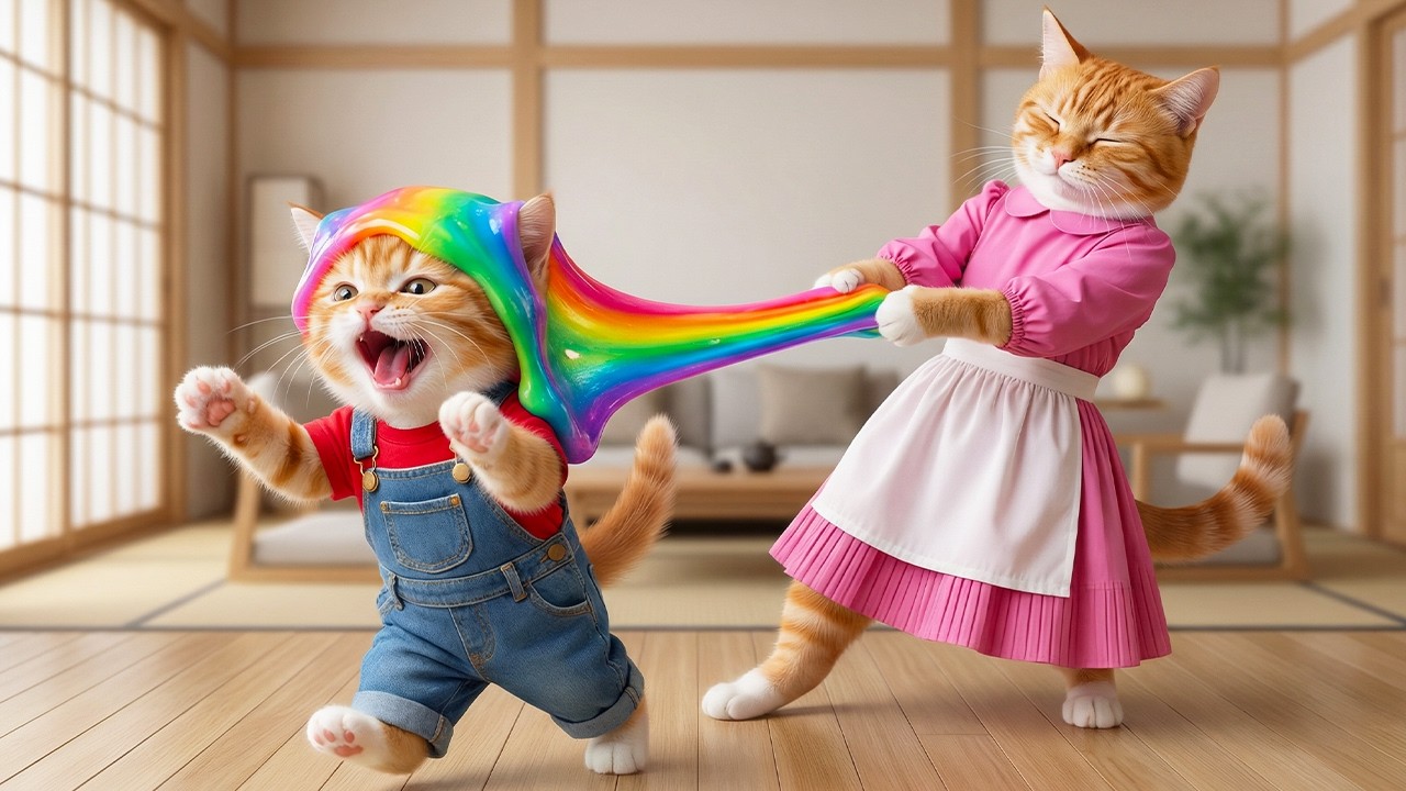 😱🐱 Ginger Kitten Trapped in Sticky Slime! Mama Cat’s Emotional Rescue Will Melt Your Heart 💖