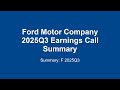 Ford Motor Company 2025Q3 : Ford's HUGE Q3 2025 Earnings: Record Revenue &amp; Big Gains!