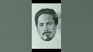 Robert Downey Jr (Tony stark)  realistic drawing #shorts