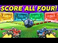 Rocket League, but the first to score ALL 4 COLORS WINS