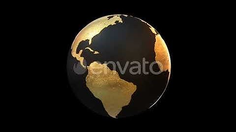 Rotating Golden And Platinum Earths | Motion Graphics - Envato elements