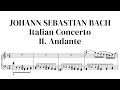 Bach italian concerto ii andante  sheet music