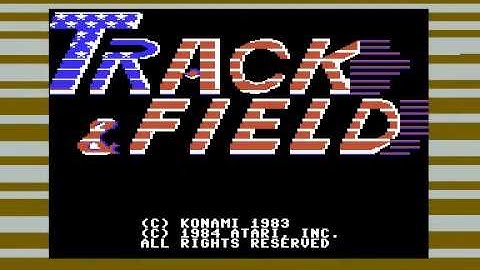 TRACK AND FIELD KONAMI VERSION COMMODORE 64 C64 TAPE GAME LOADING SCREEN