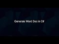 Export Word Document in C# (.NET 9)