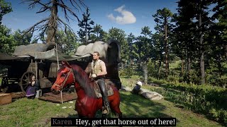 The Gang's Reaction to Arthur Riding the Horse in the Camp | RDR2