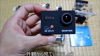 SOFER(ソフェル) アクションカメラ タッチパネル搭載  4K 30M防水 Wi-Fi機能 GOTouch
