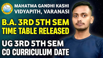 B.A. 3rd & 5th Semester Time Table Released | UG 3rd & 5th Semester Co Curriculum Exam Date Released