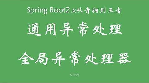 8 3 2 通用全局异常处理逻辑下 SpringBoot从青铜到王者系列 教程