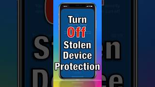 How To Turn Off Stolen Device Protection #shorts