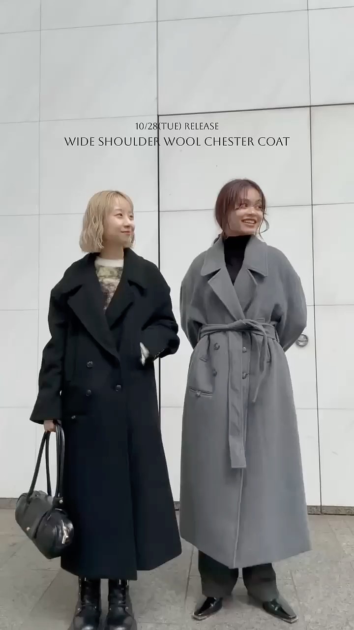 ジャケット・アウター Ameri WIDE SHOULDER WOOL CHESTER COAT Ameri】WIDE SHOULDER WOOL CHESTER COAT #shorts - YouTube