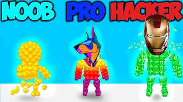 Can We Go NOOB vs PRO vs HACKER In PIXEL RUSH!? (ALL LEVELS!)