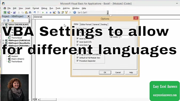 How to change the VBA Settings to allow for different languages